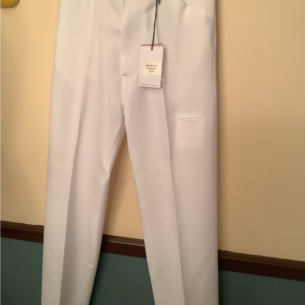 Random Identities Men’s M White Polyester Pants NWT